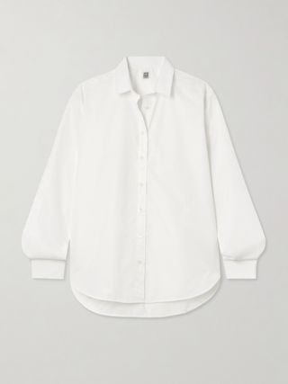 Oversized Embroidered Organic Cotton-Poplin Shirt