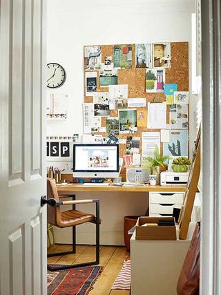 Victorian terraced home home office workspace