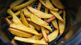 Chips cooked in an air fryer