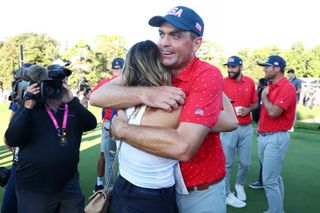 Keegan Bradley celebrates USA winning 2024 Presidents Cup