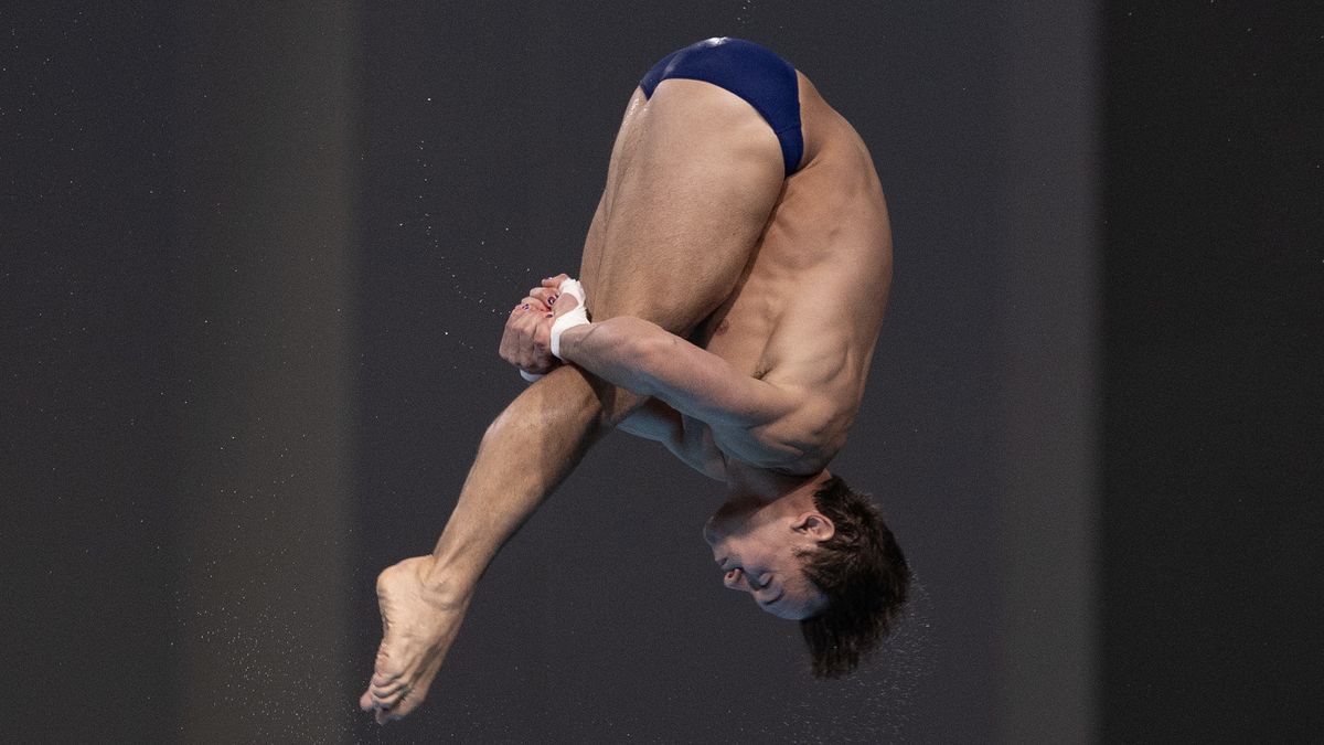 Tom Daley Great Britain compete in the mixed team Event Final during the World Aquatics Diving World Cup 2024 at Xi&#039;an Aoti Aquatic Centre on April 19, 2024 in Xi An, China.