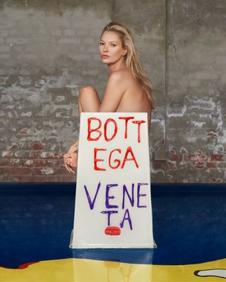 Naked Kate Moss in Gaetano Pesce for Bottega Veneta chair