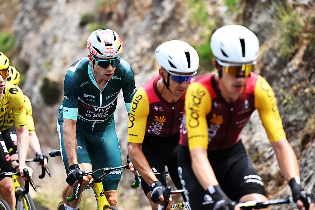 Wout Van Aert (Visma - Lease a Bike) competes during stage 10 of the 2026 Vuelta a Espa&amp;ntilde;a (Photo by Tim de Waele/Getty Images)