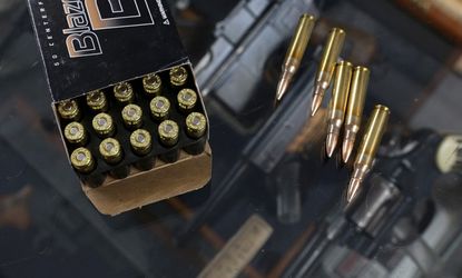 Bullets available at Sportsman Arms store in Petaluma, Calif.: California is considering a tax on the sales of ammunition. 