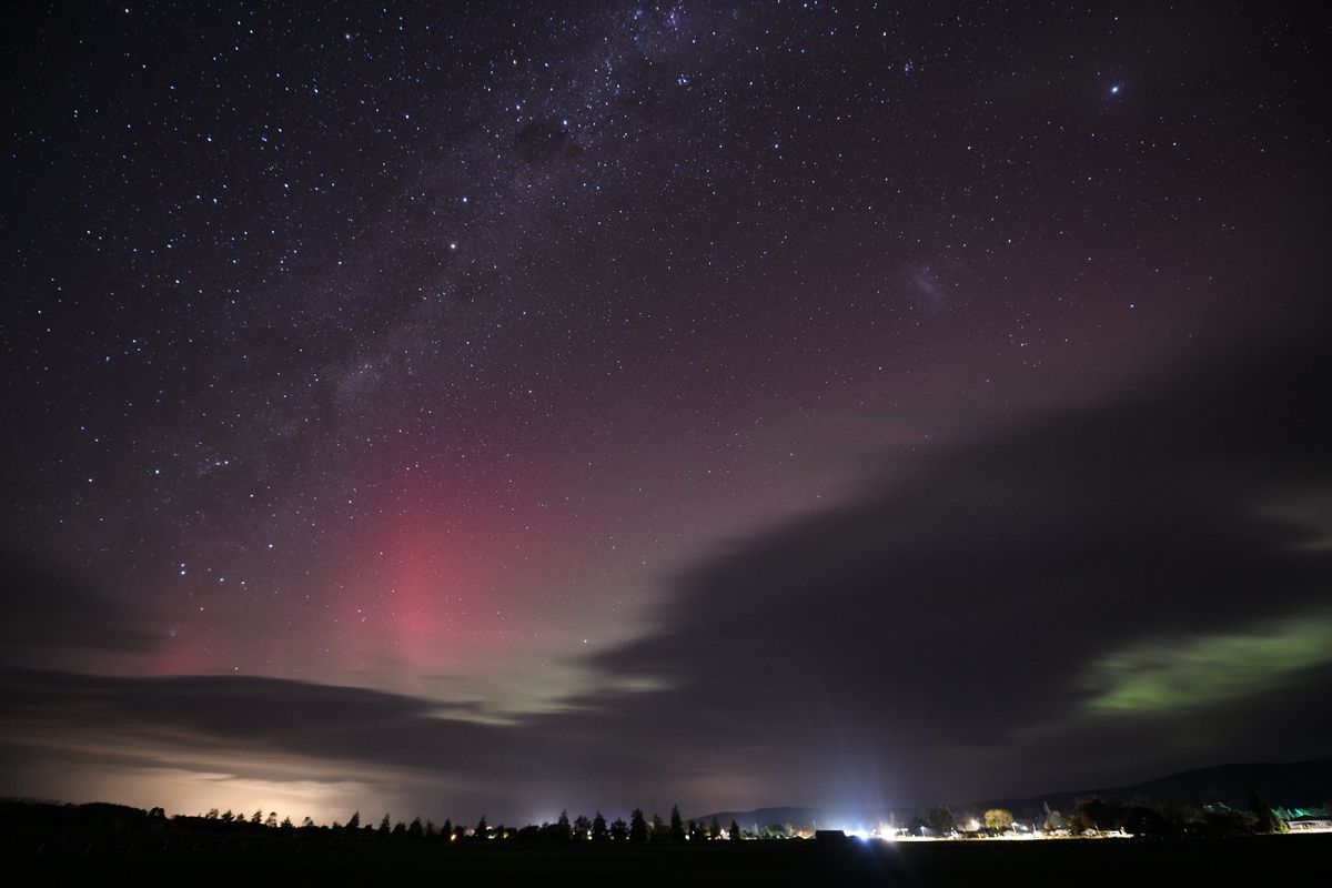 Aurora scenes in Southland, New Zealand