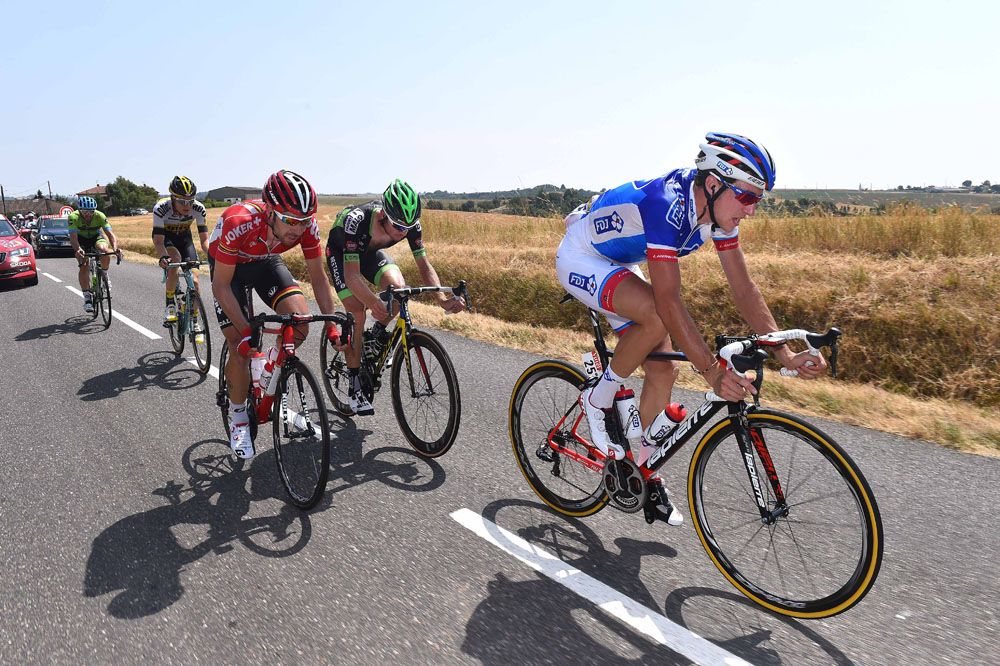 The day's breakaway almost made it the whole way