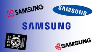 Composite of five Samsung logos