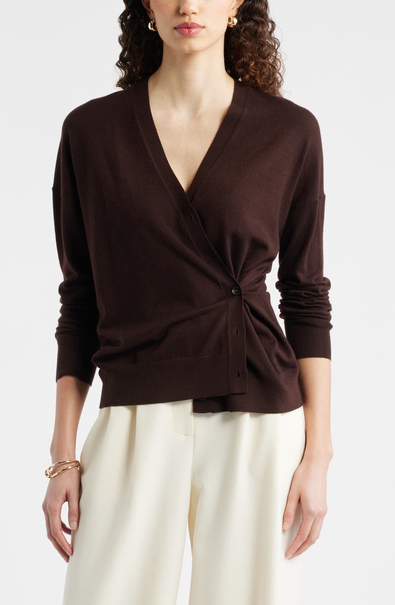 Asymmetrical Wool Blend Cardigan