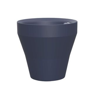 A dark blue plant pot