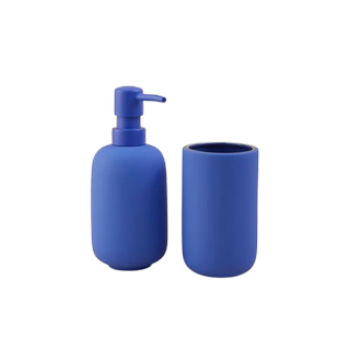 Blue Matt Dazzling Soap Dispenser & Tumbler Set