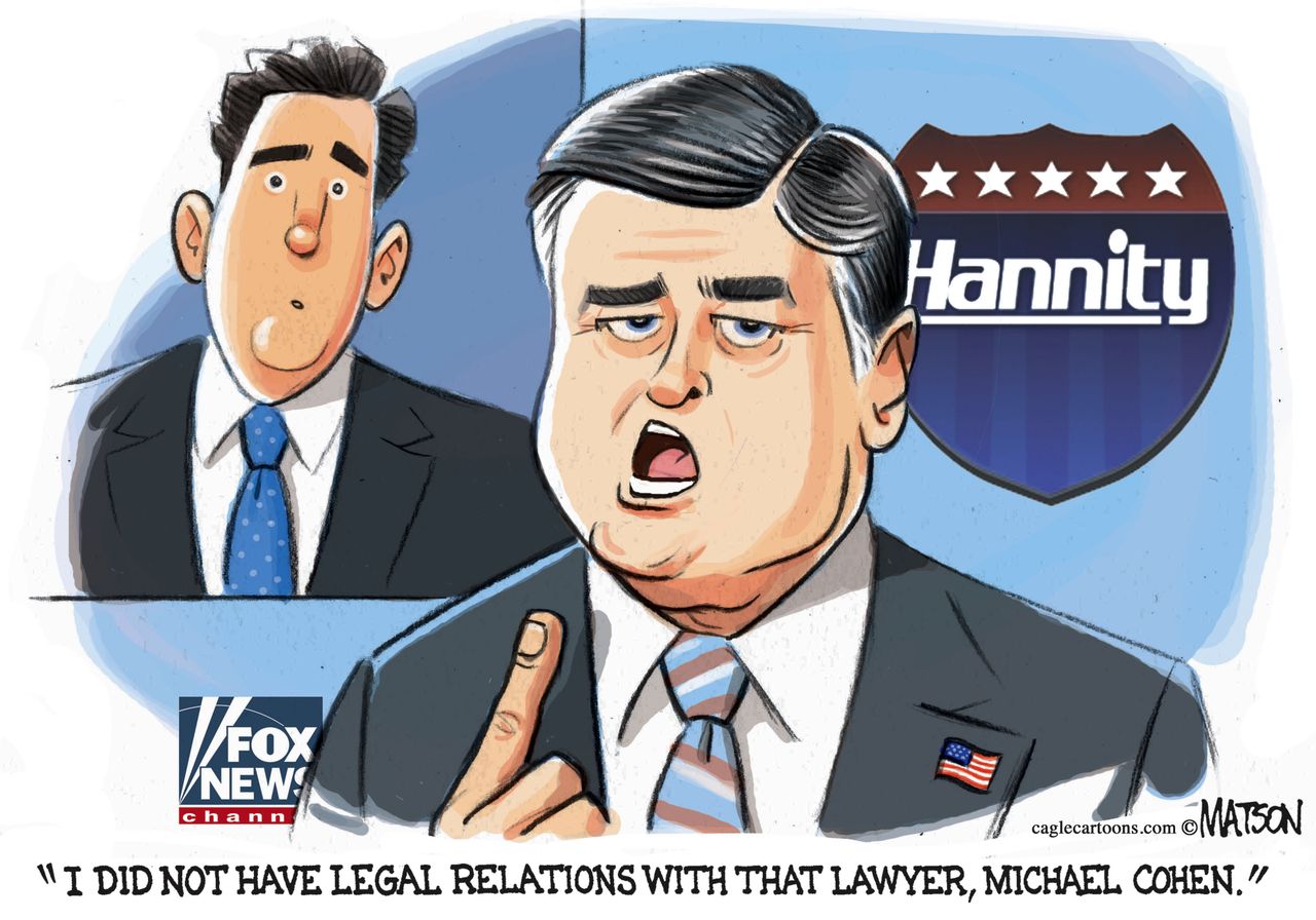 Political cartoon U.S. Sean Hannity Michael Cohen