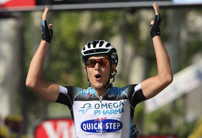 Matteo Trentin (Omega Pharma-Quickstep) was fastest from the breakaway in Lyon