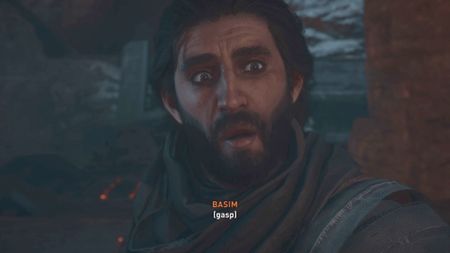 Basim gasping in Assassin's Creed Mirage