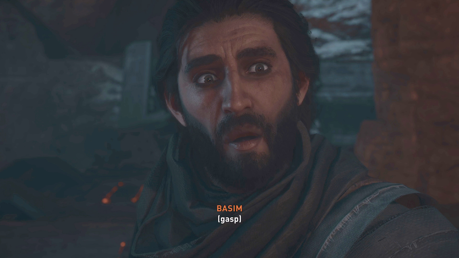 Basim dyszy ciężko w Assassin's Creed Mirage