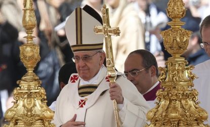 Pope Francis takes part in his inaugural mass in Saint Peter's Square at the Vatican, March 19.