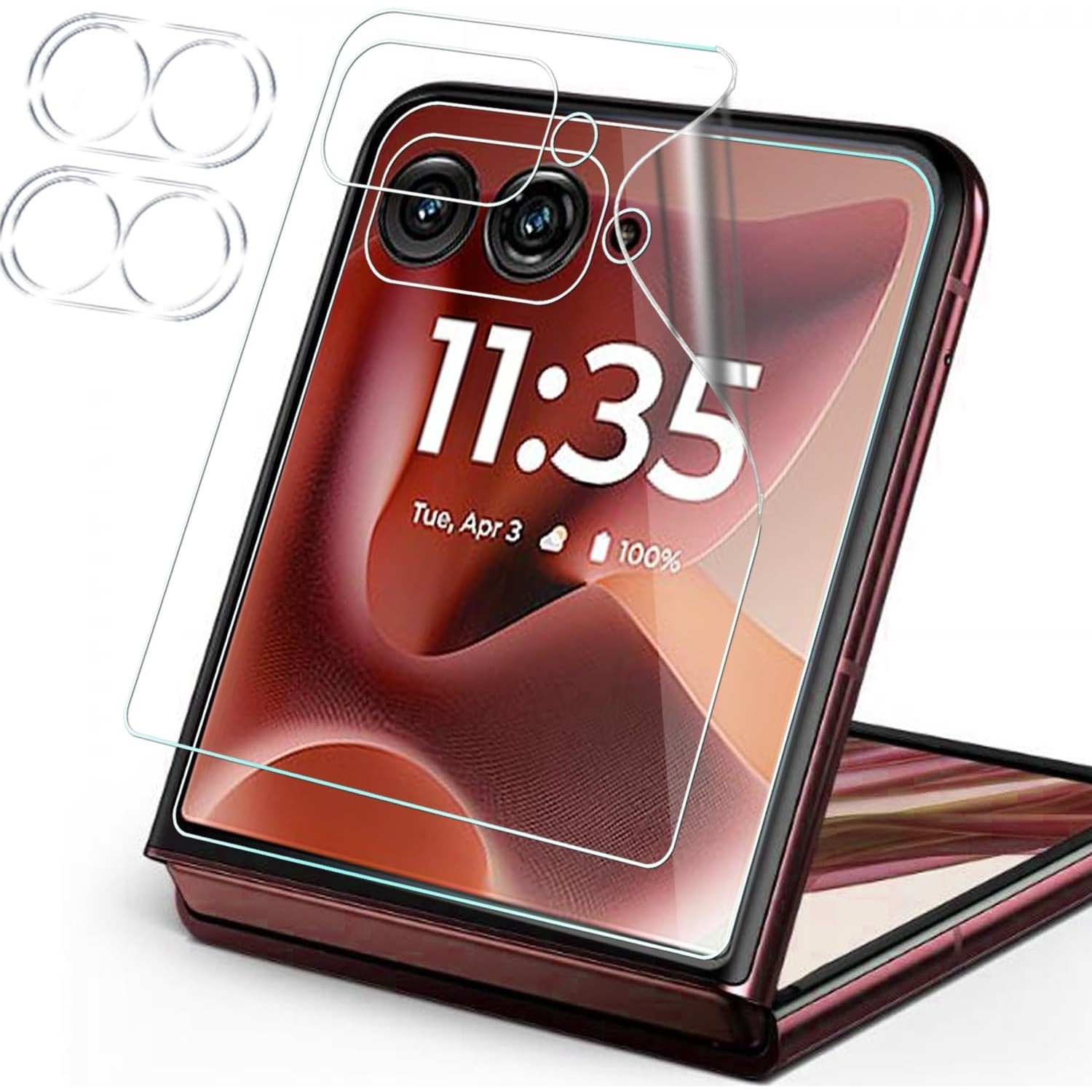 Anbzsign 2 Pack Motorola Razr Ultra 2025 Front Screen Protector and Camera Lens Protector