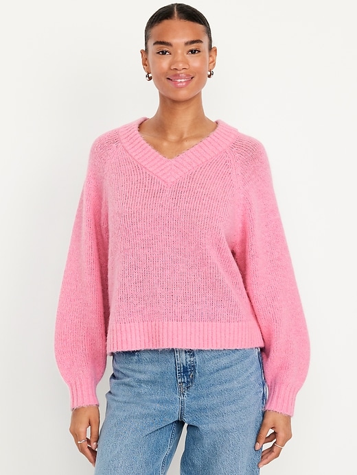 Cozy Cropped V-Neck Sweater