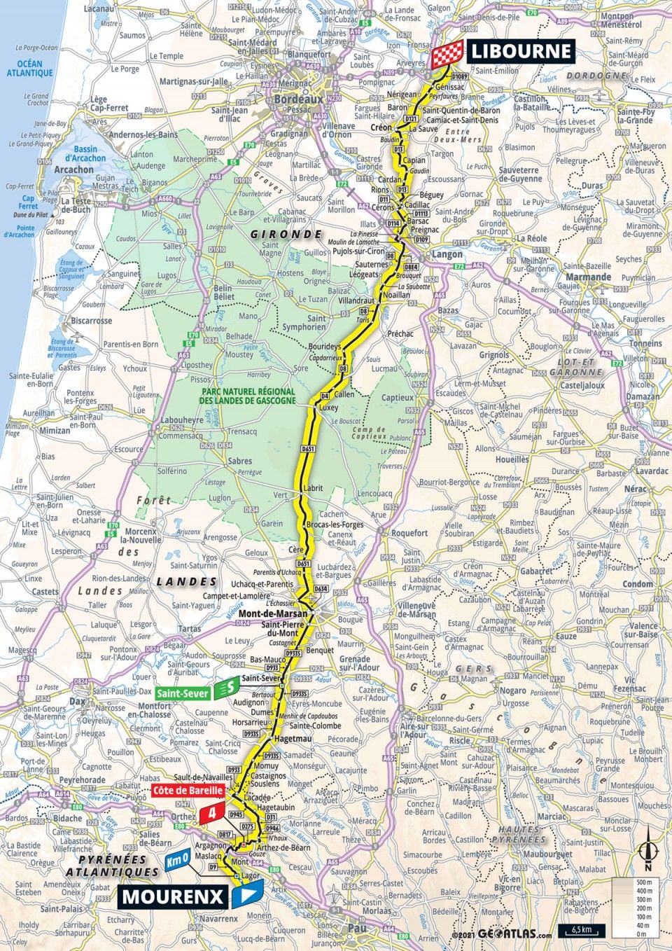 Tour de France 2021 stage 19 profile map