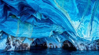 Inside the Marble Caves in southern Chile.