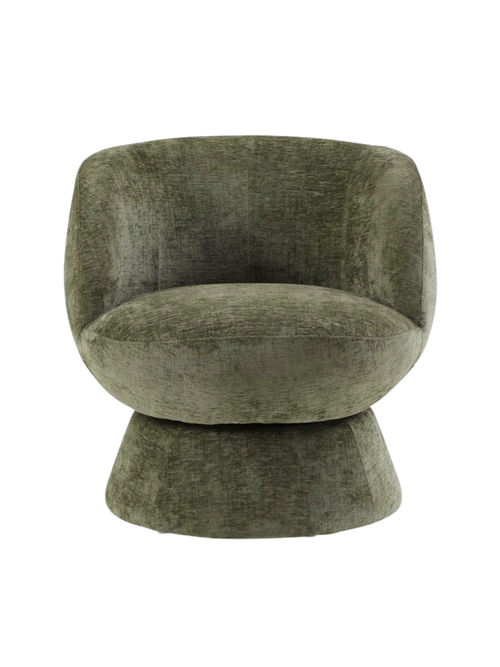 Conversational Chenille Swivel Chair 