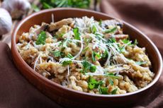 leek and mushroom risotto