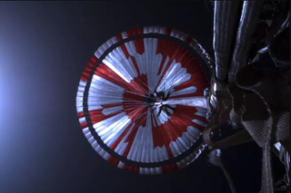 The Perseverance rover's parachute contains a secret binary code in its red and white stripes.