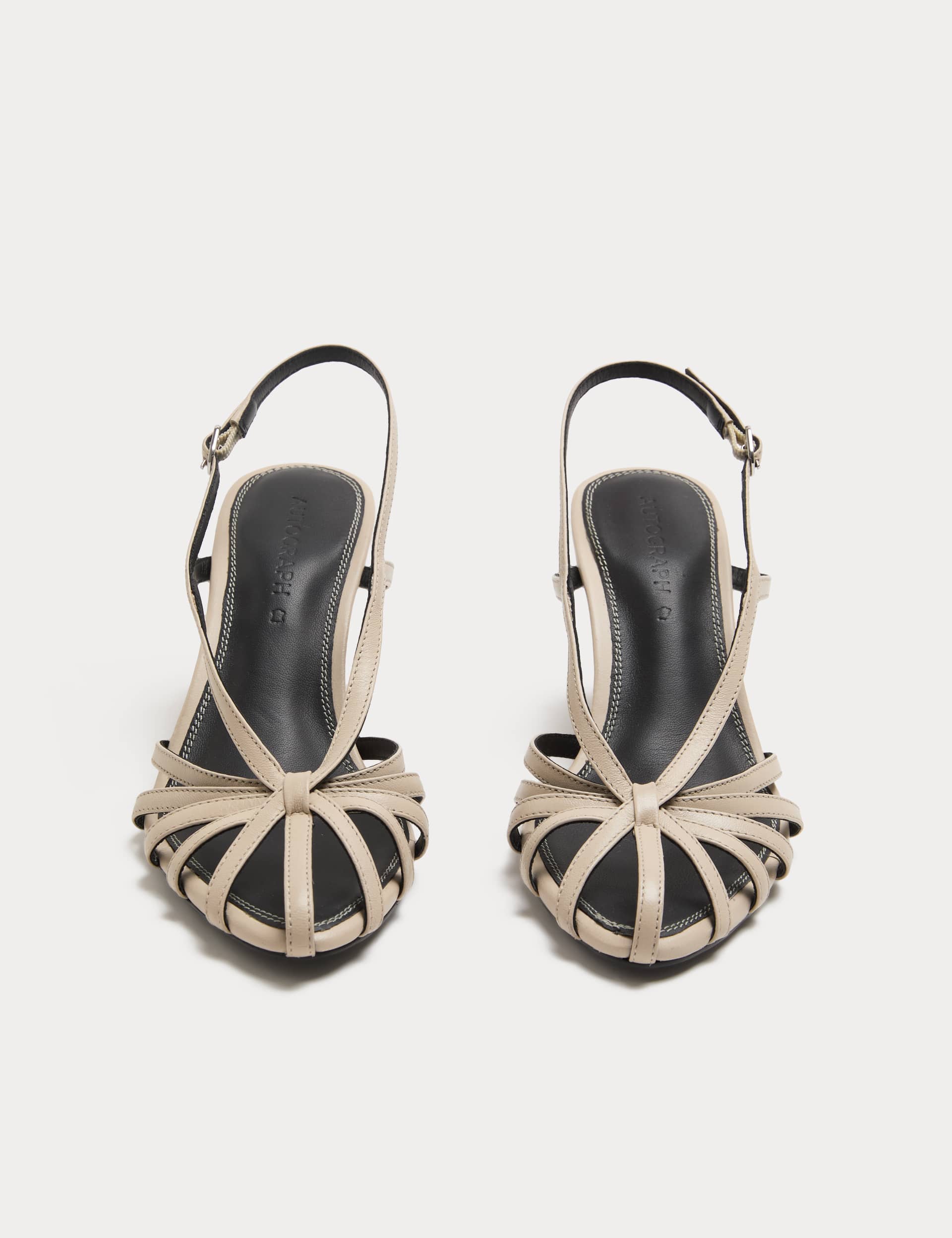 Leather Strappy Stiletto Heel Sandals