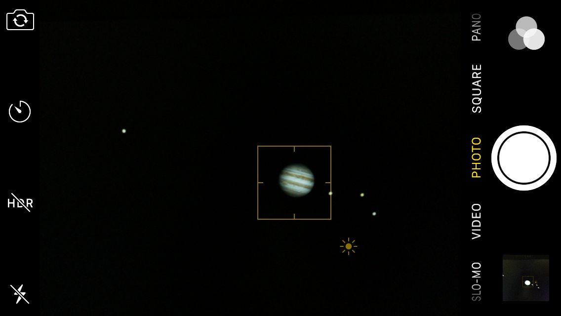The stock camera interface for iOS allows you to reduce the glare of bright planets by sliding the exposure control icon downward.