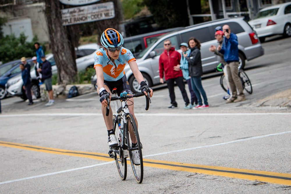Mara Abbott having won the Yucaipa Road Race