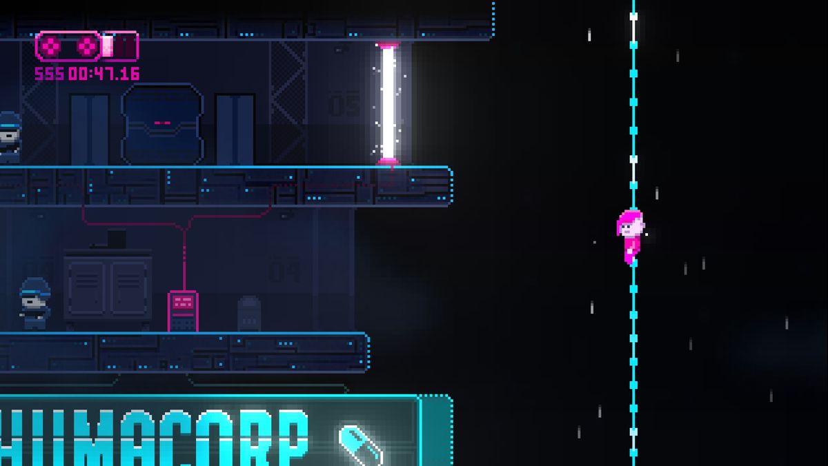 Lazr is a cyberpunk platformer with a free demo and a thing for cloth physics