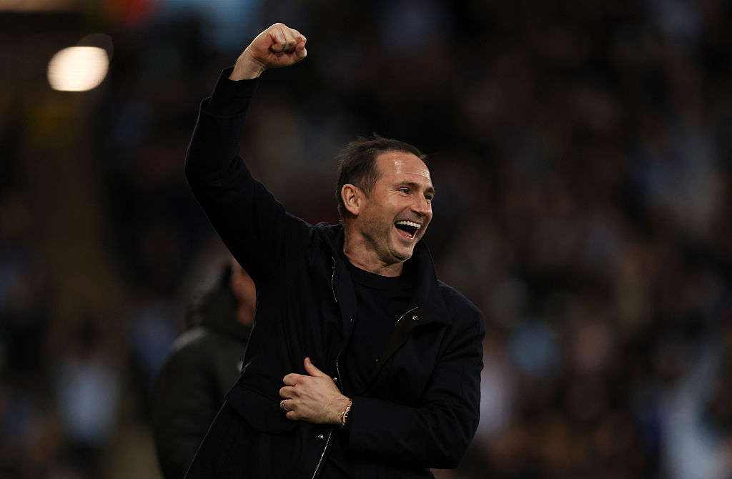 COVENTRY, ENGLAND - APRIL 21: Frank Lampard manager / head coach of Coventry City celebrates a goa during the Sky Bet Championship match between Coventry City and Portsmouth at The Coventry Building Society Arena on April 21, 2026 in Coventry, England. (Photo by Catherine Ivill - AMA/Getty Images)