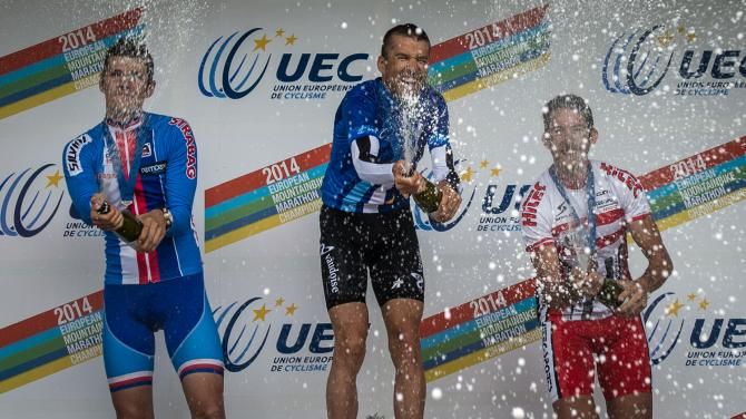 Champagne time on the podium