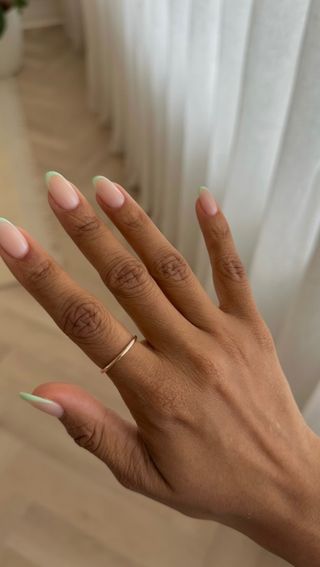Pastel green french tips