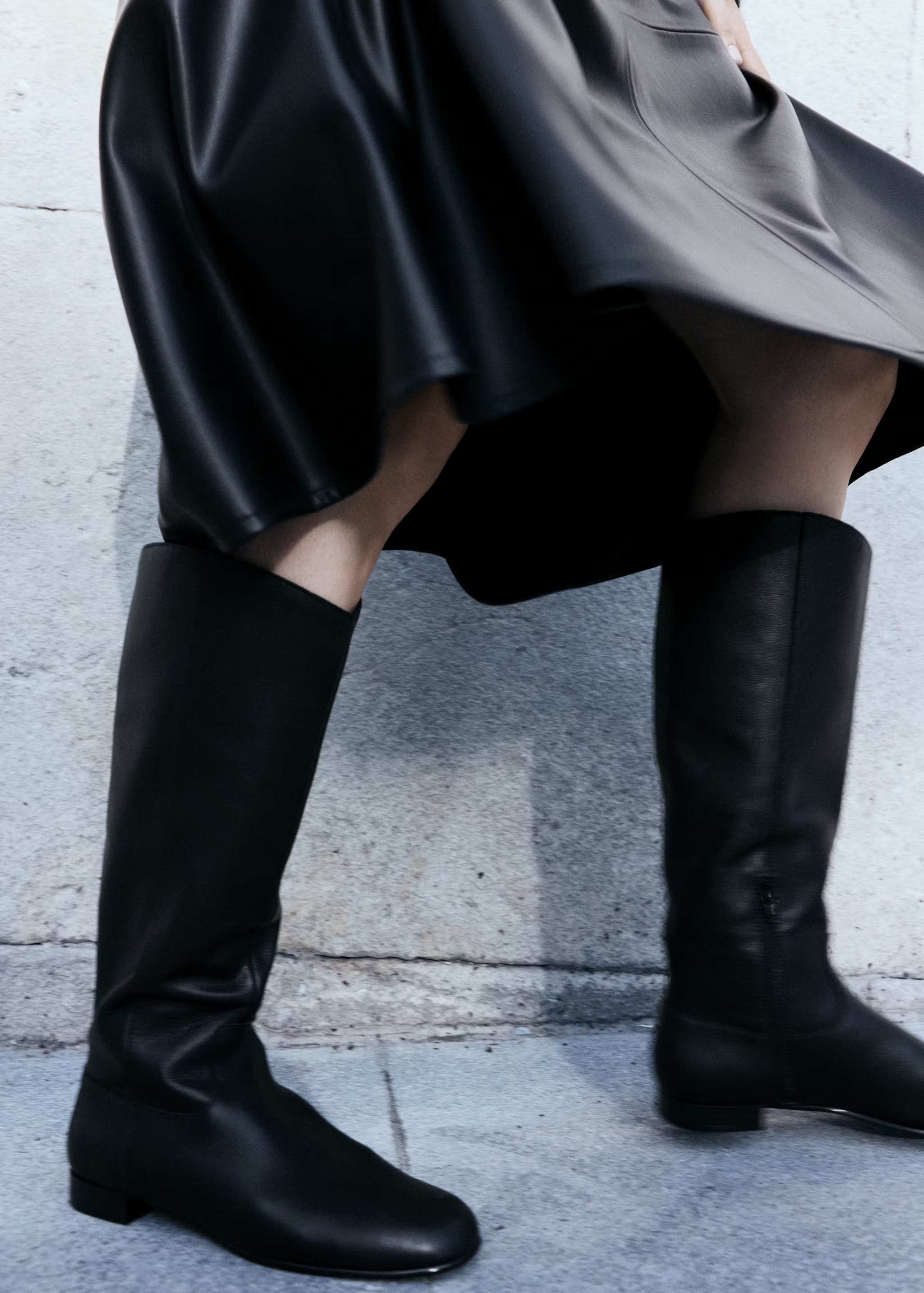 MANGO, Zipper Leather Boots