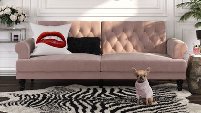 novogratz x paris hilton sofa and rug