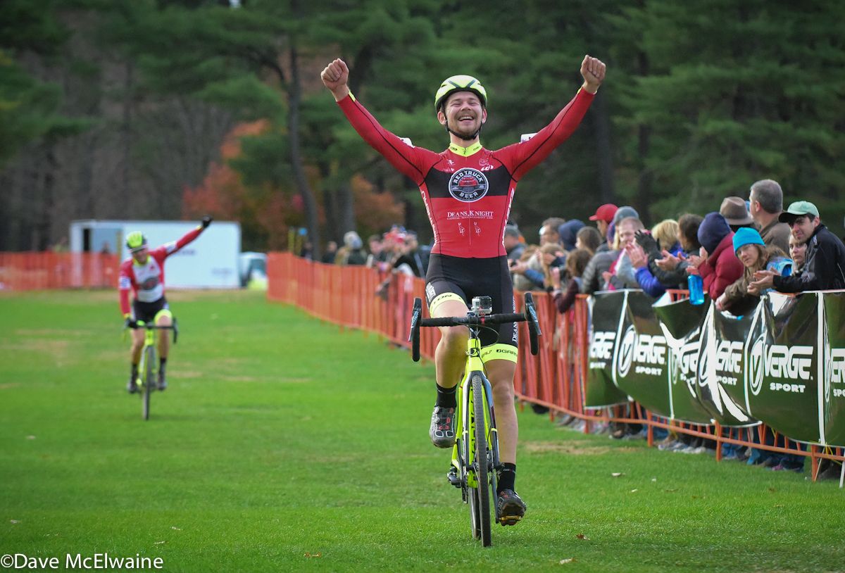 Michael Van Den Ham (Red Truck-Garneau) takes the win ahead of team-mate Raphael Gagne.