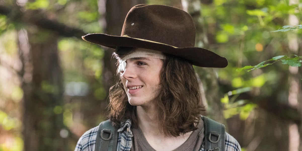 carl smiling the walking dead season 8