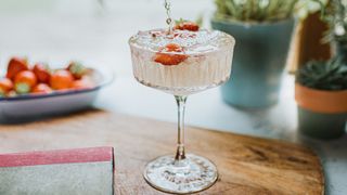 Cocktail with strawberries