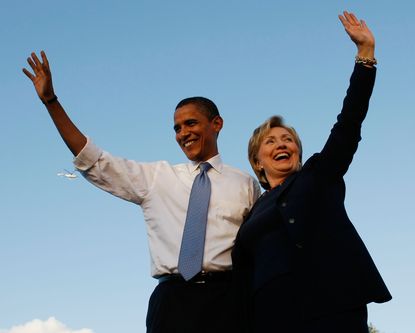 President Barack Obama and Hillary Clinton in 2008