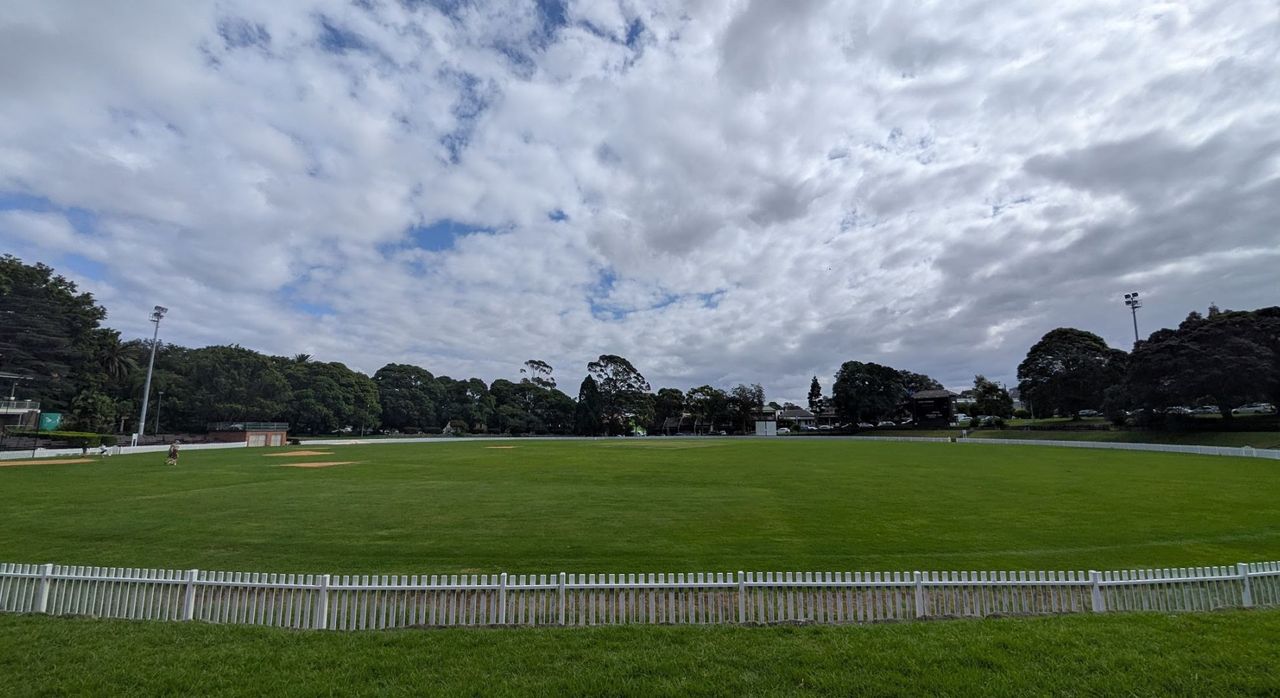 A photo of a cricket and baseball field