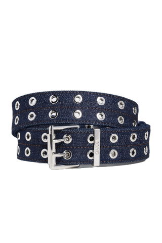 GANNI Double Eyelet Denim Belt