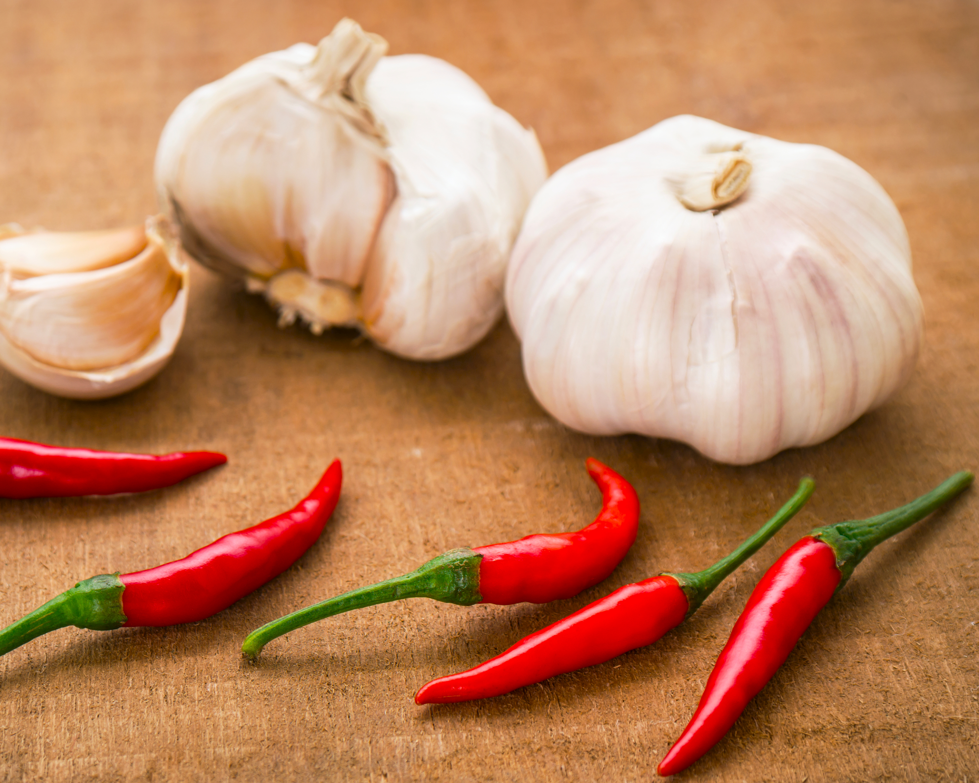 Garlic and chili peppers