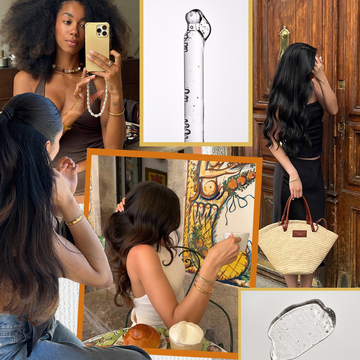 Collage of women with thick hair