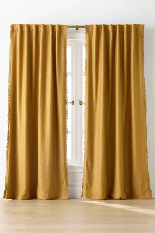 Luxe Linen Blend Woven Blackout Curtain