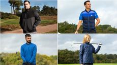 A range of golfers wear winter golf equipment