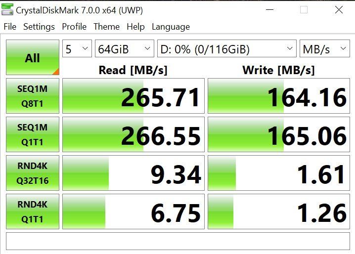 CrystalDiskMark large file size