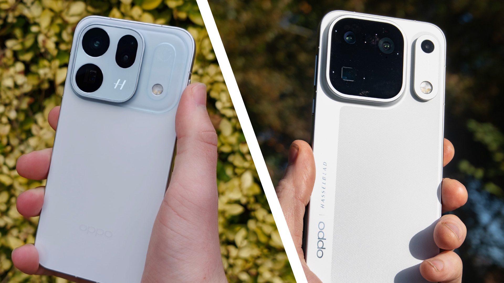 The Oppo Find X10 and Oppo Find X10 Pro Max being held in the hand