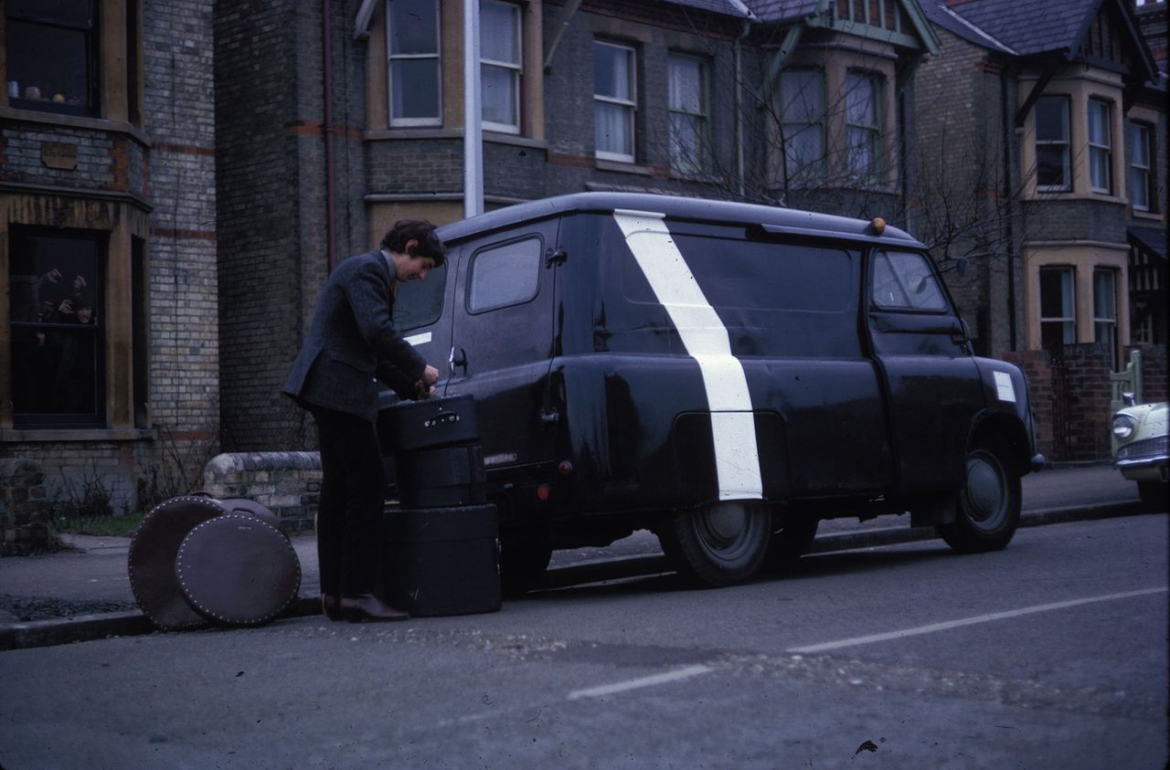 Nick Mason with the band's original Bedford van