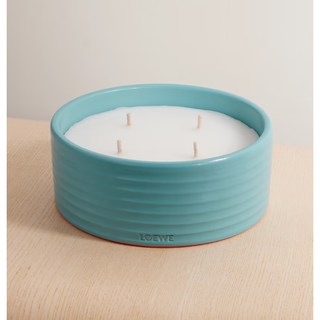 blue stoneware loewe candle