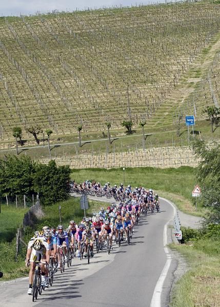 The peloton en route to Novi Ligure in stage five.